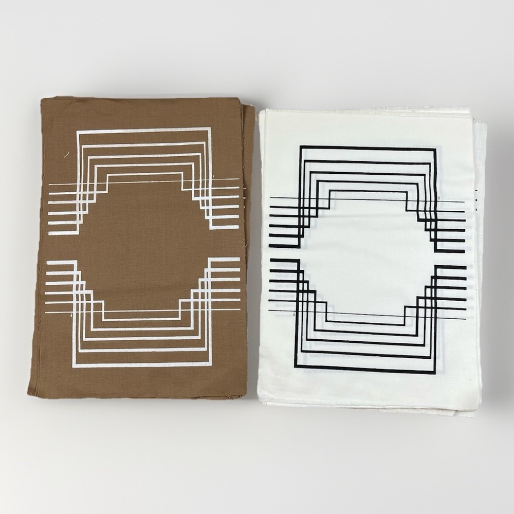 Fabric Blocks Geometric Art Deco Painted Cotton Quilt Artist Designed Lot of‎ 11